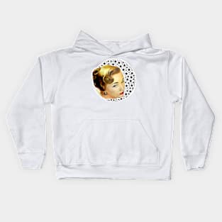 Woman profile with background stars Kids Hoodie